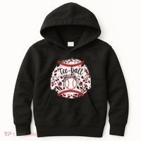 Cute Leopard Print Tee Ball Mom Kids Hoodie thumb 0