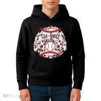 Cute Leopard Print Tee Ball Mom Kids Hoodie thumb 4