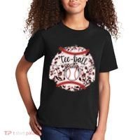 Cute Leopard Print Tee Ball Mom Kids T-Shirt thumb 2