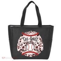 Cute Leopard Print Tee Ball Mom Tote Bag thumb 0