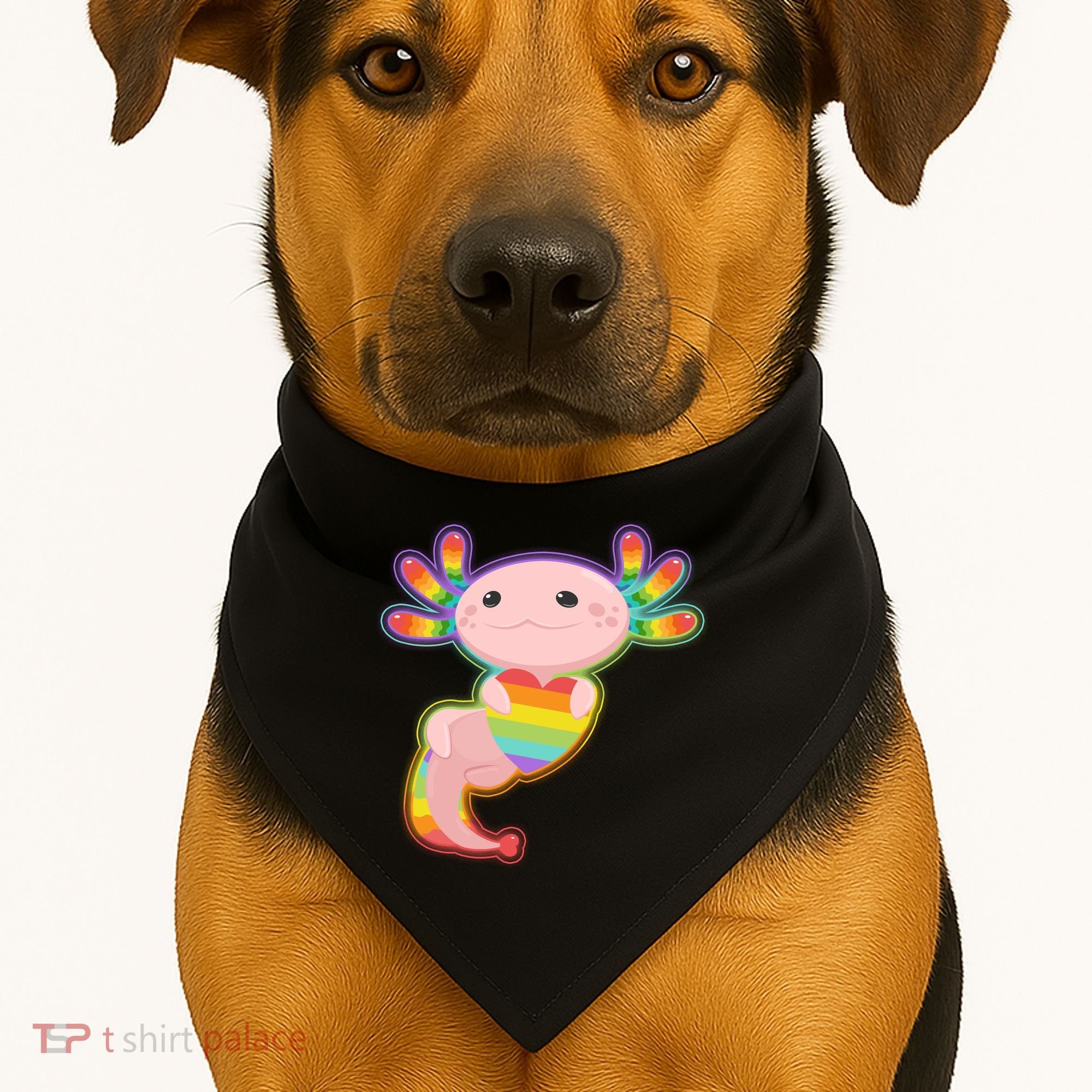 Cute LGBT Pride Axolotl USA-Made Doggie Bandana