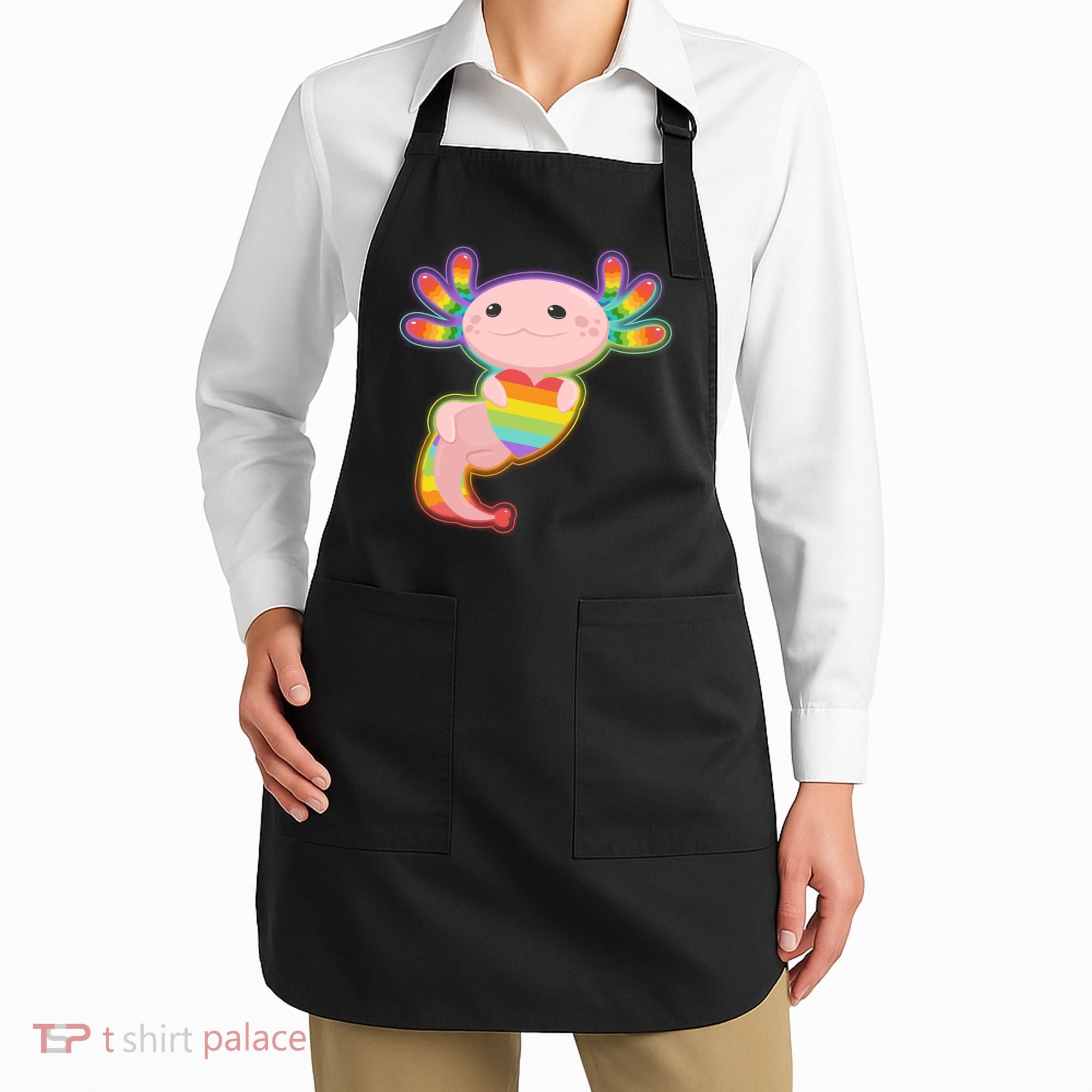 Cute LGBT Pride Axolotl Apron