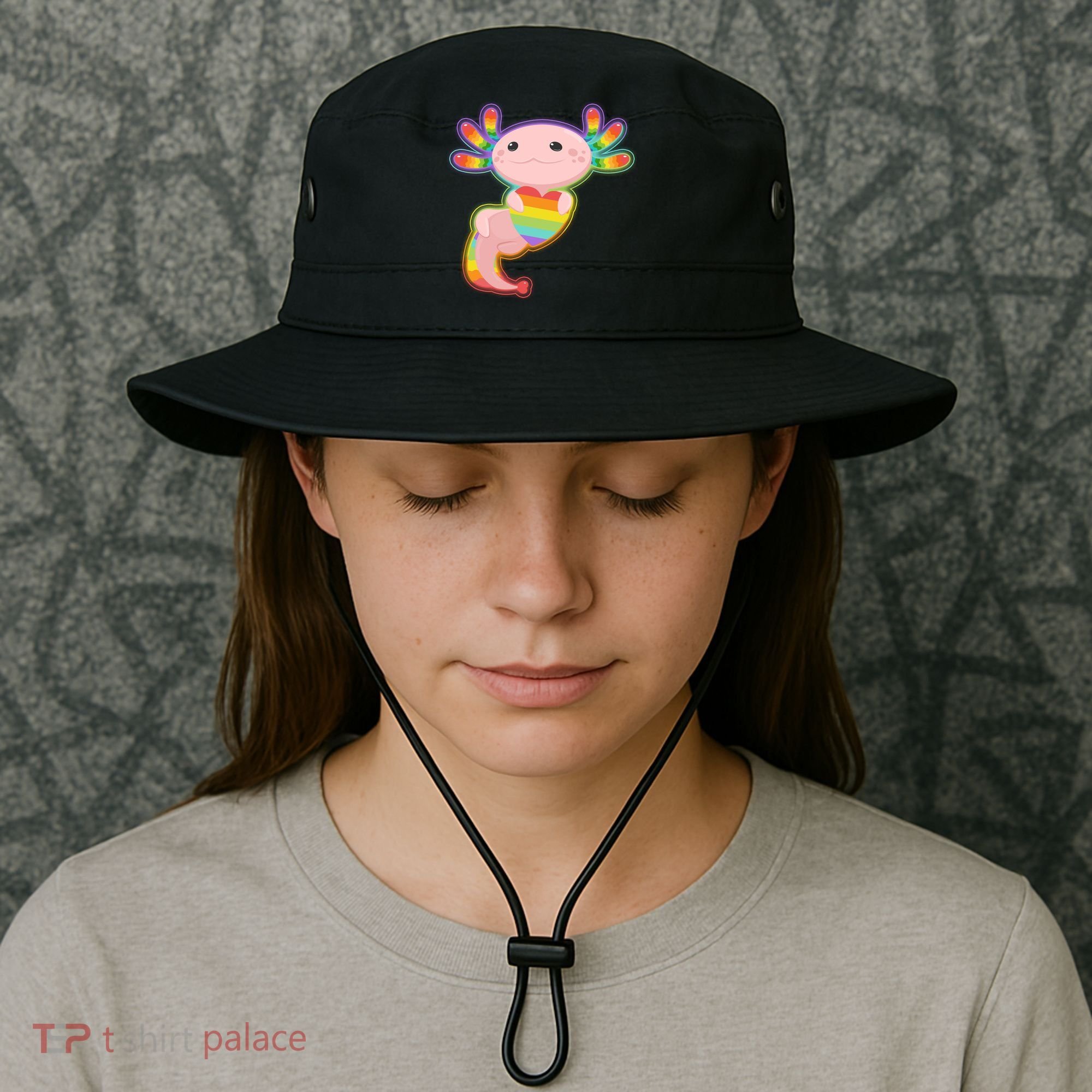 Cute LGBT Pride Axolotl Bucket Hat