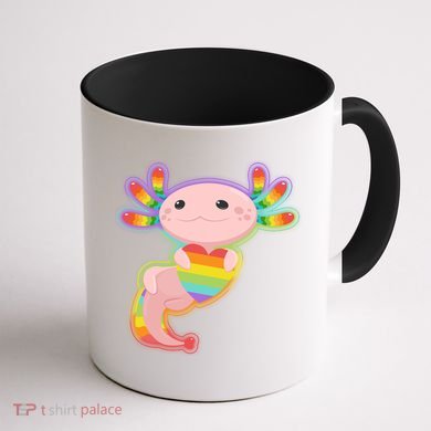 Cute LGBT Pride Axolotl Coffee Mug back