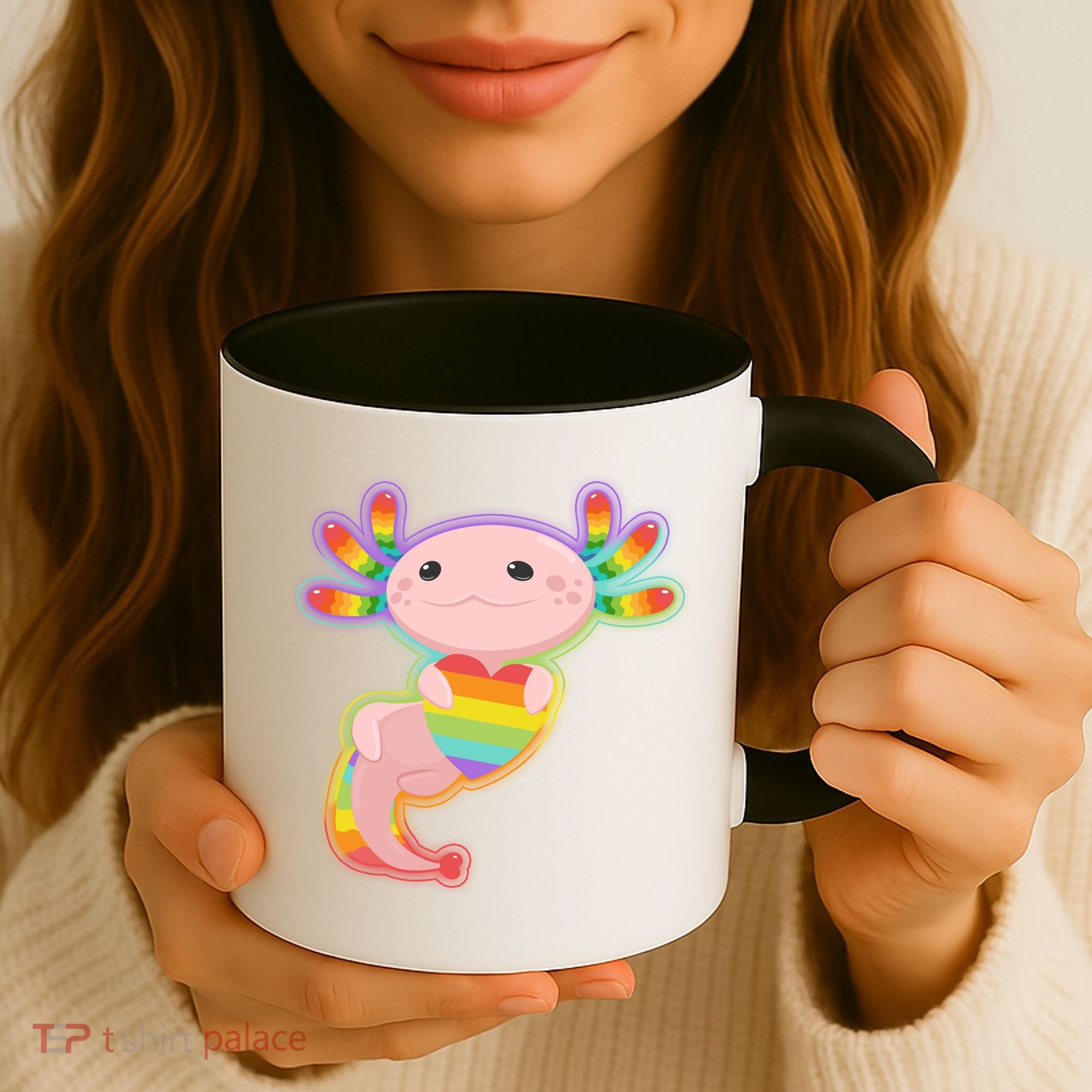 Cute LGBT Pride Axolotl Coffee Mug