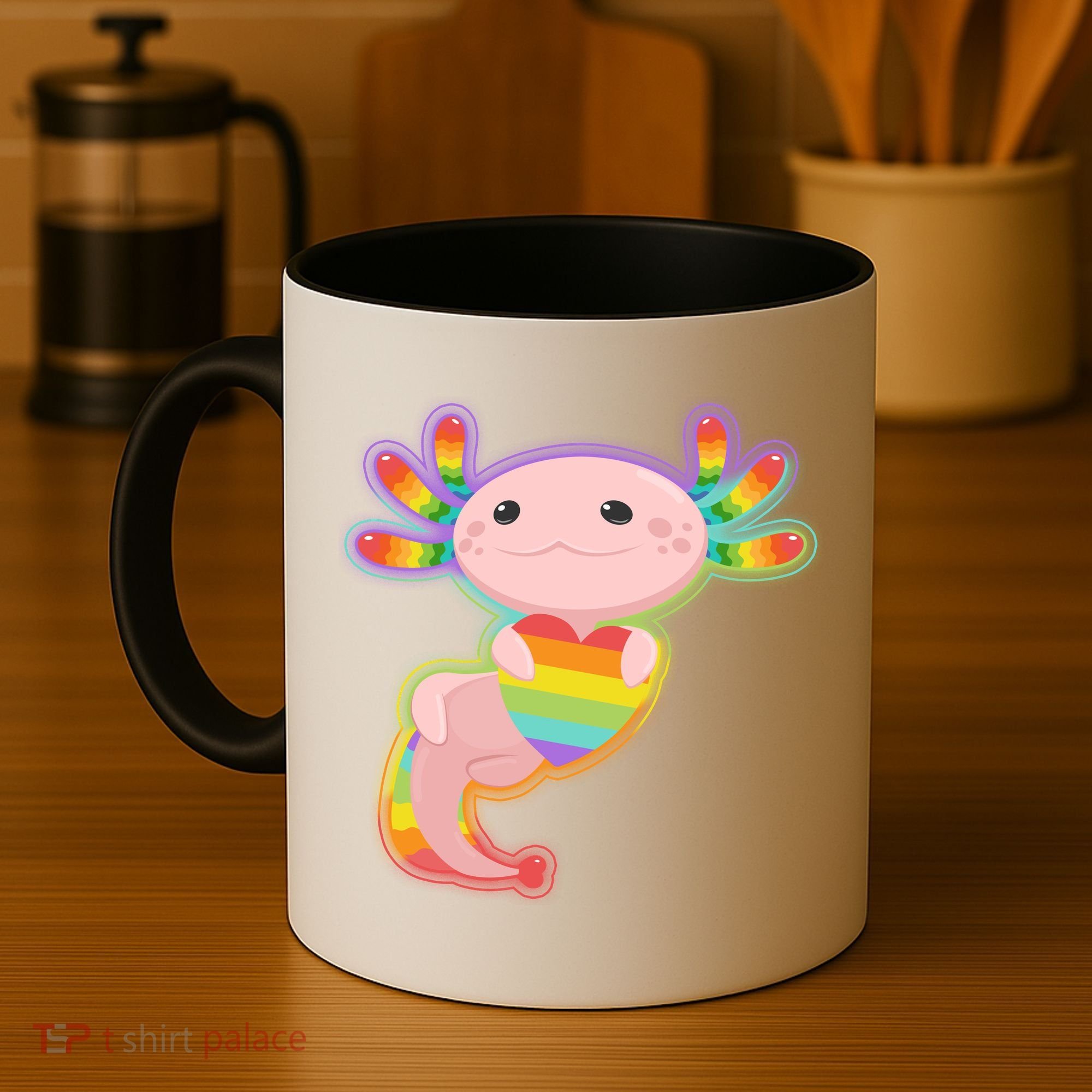 Cute LGBT Pride Axolotl Coffee Mug