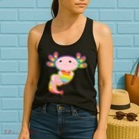 Cute LGBT Pride Axolotl Women's Tank Top thumb 2