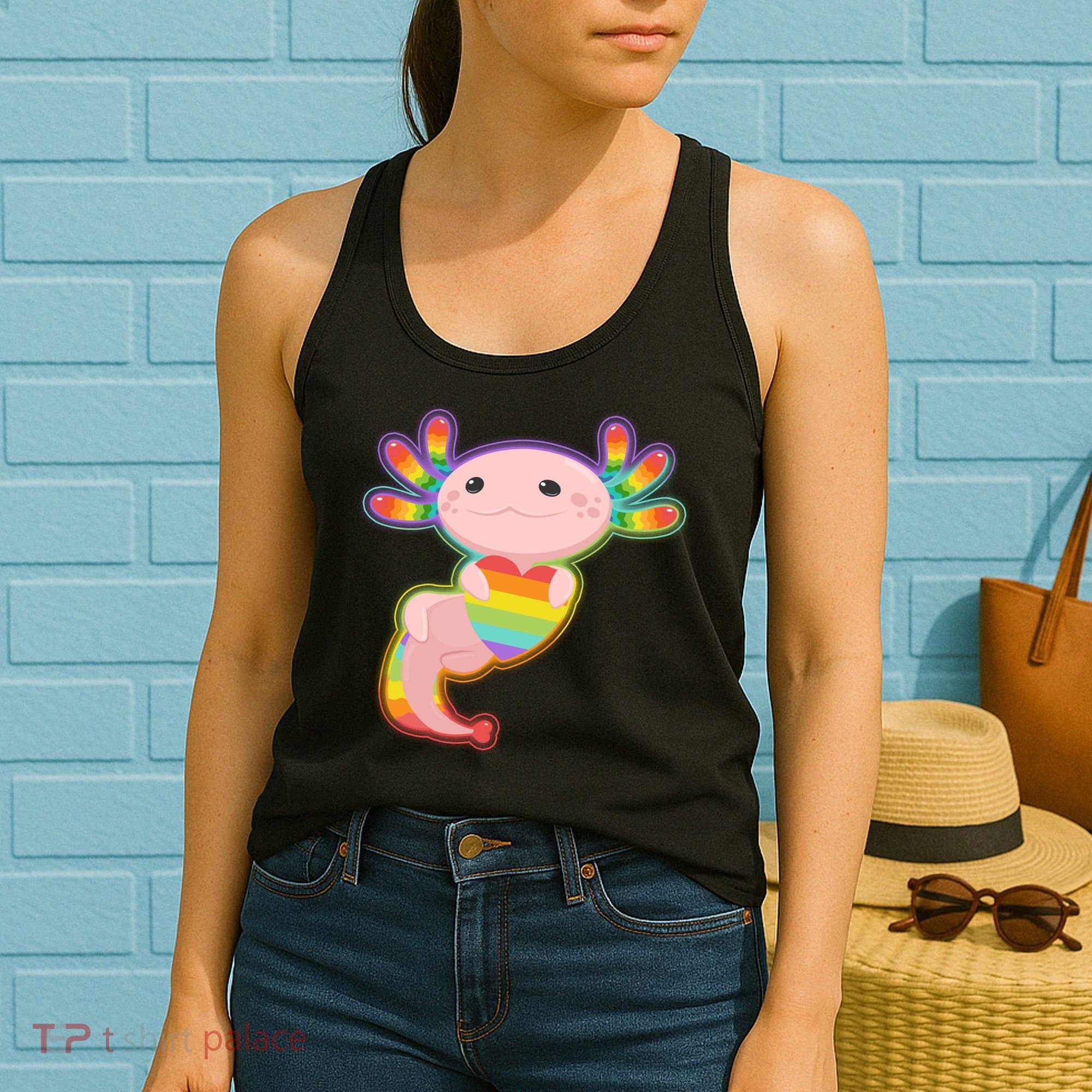 Cute LGBT Pride Axolotl Women's Tank Top