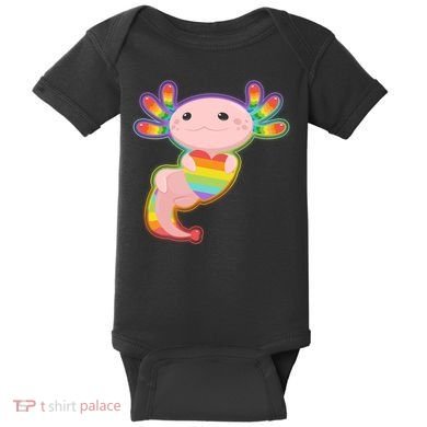 Cute LGBT Pride Axolotl Baby Bodysuit