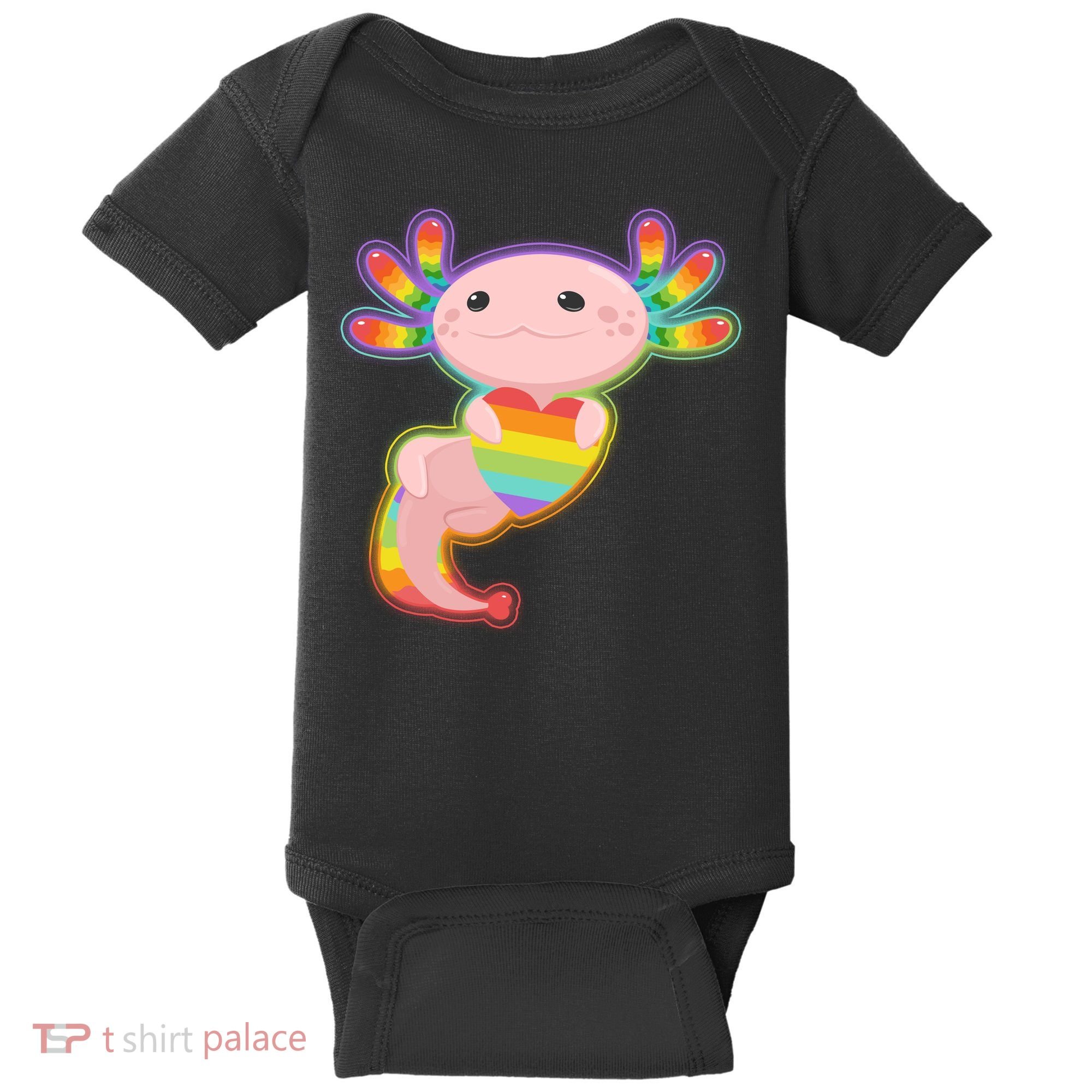 Cute LGBT Pride Axolotl Baby Bodysuit