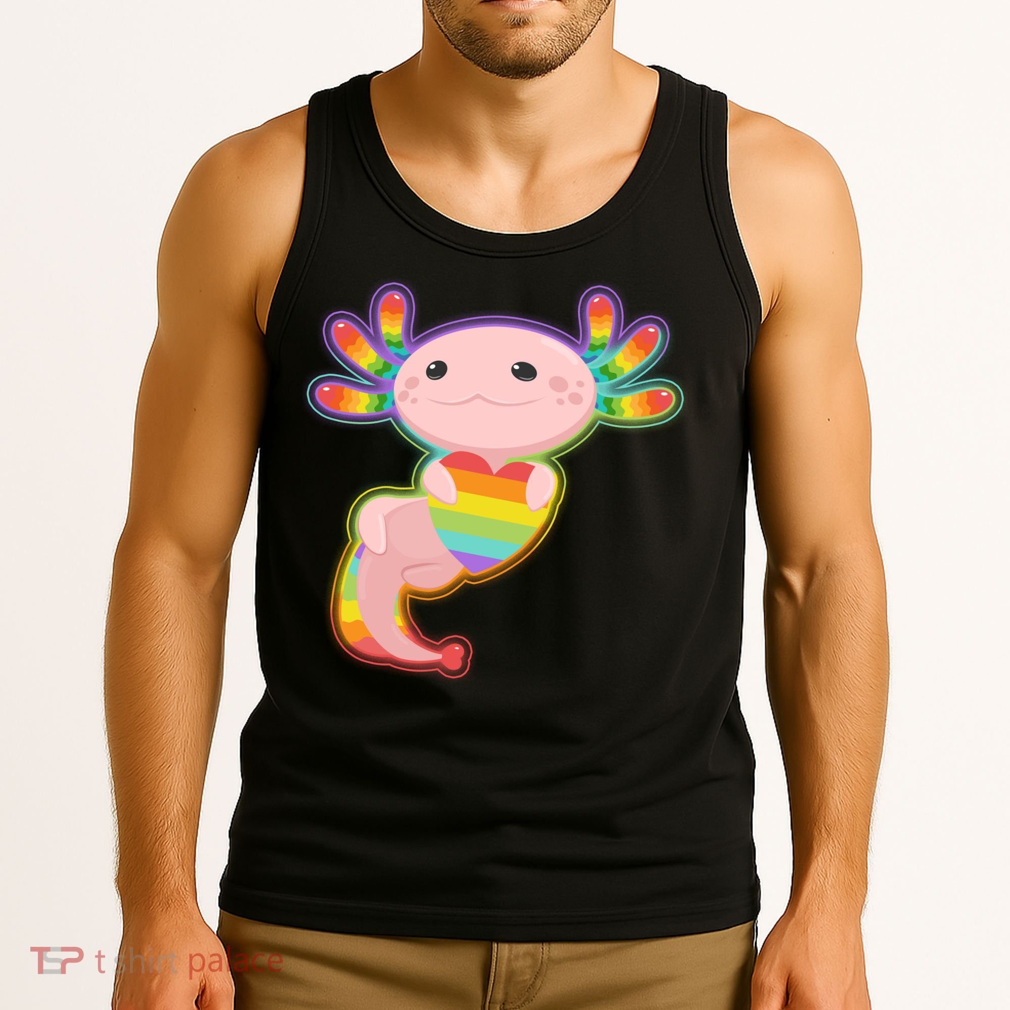 Cute LGBT Pride Axolotl Tank Top
