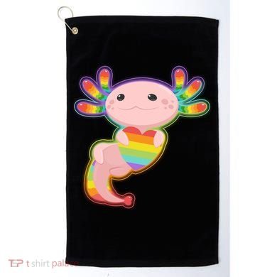 Cute LGBT Pride Axolotl Golf Towel
