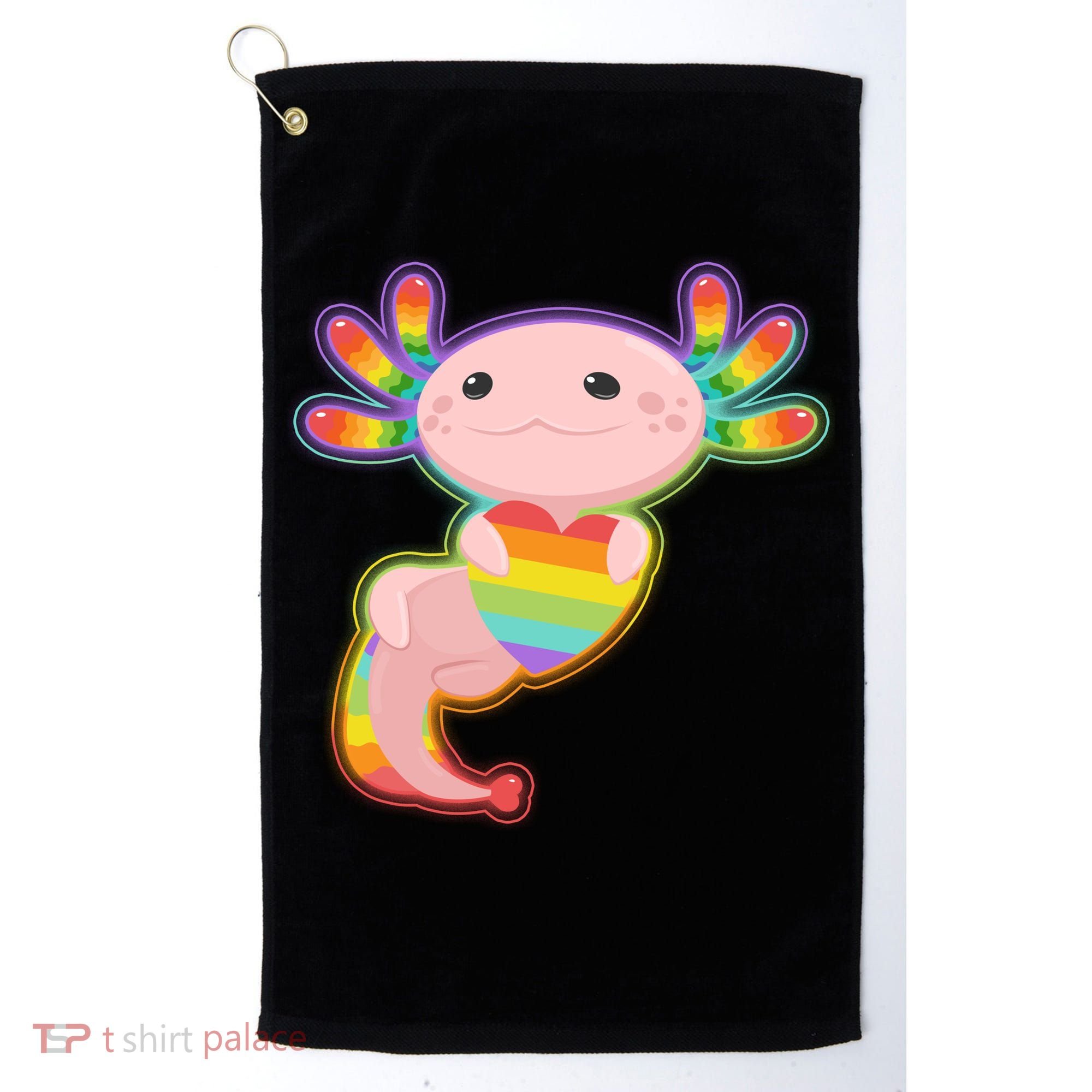 Cute LGBT Pride Axolotl Golf Towel