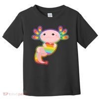 Cute LGBT Pride Axolotl Toddler T-Shirt thumb 0