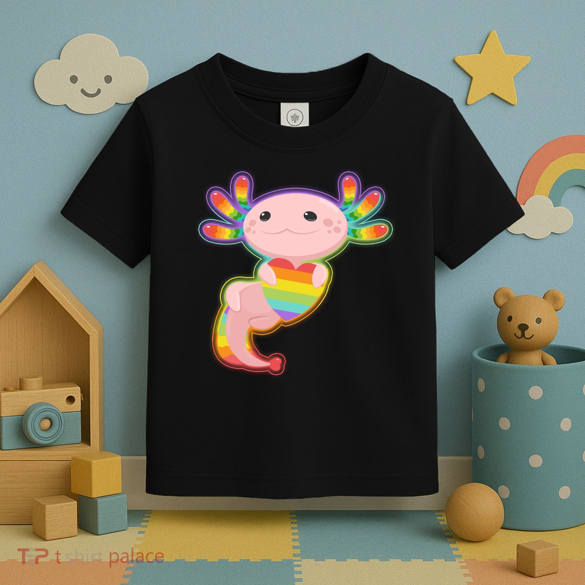 Cute LGBT Pride Axolotl Toddler T-Shirt