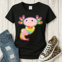 Cute LGBT Pride Axolotl Women's T-Shirt thumb 3