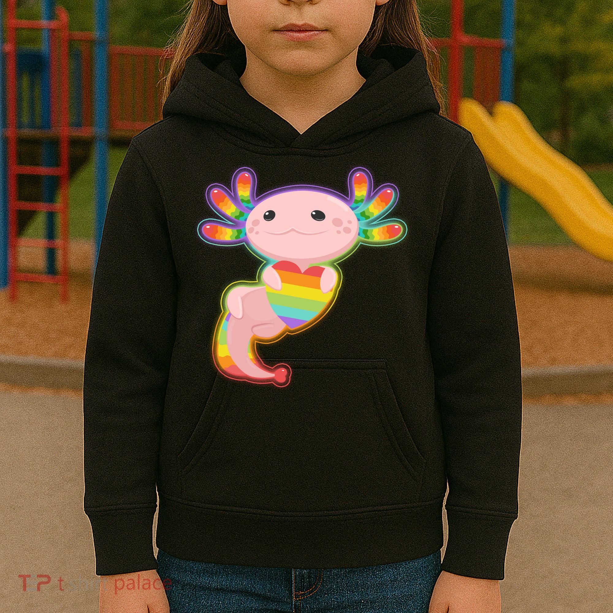 Cute LGBT Pride Axolotl Kids Hoodie