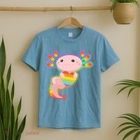 Cute LGBT Pride Axolotl T-Shirt thumb 2