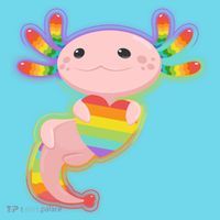 Cute LGBT Pride Axolotl Kids Long Sleeve Shirt thumb 2