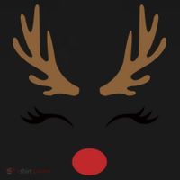 Cute Lady Reindeer Face With Eyelashes And Antlers Gift Novelty Gift Doggie Tank thumb 4