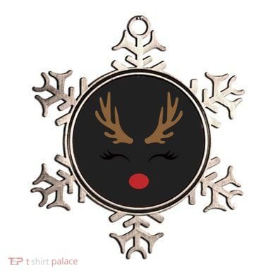 Cute Lady Reindeer Face With Eyelashes And Antlers Gift Novelty Gift Ornament
