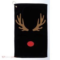 Cute Lady Reindeer Face With Eyelashes And Antlers Gift Novelty Gift Golf Towel thumb 0