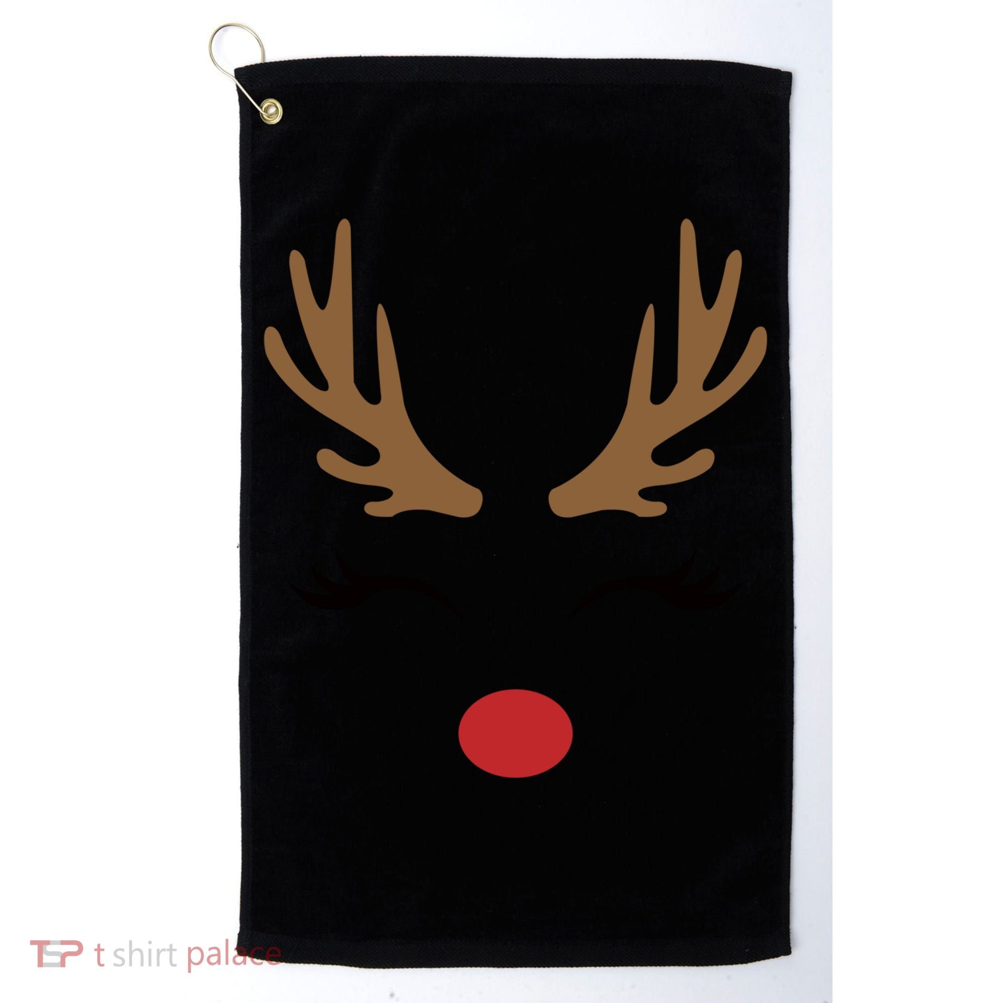 Cute Lady Reindeer Face With Eyelashes And Antlers Gift Novelty Gift Golf Towel