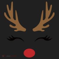 Cute Lady Reindeer Face With Eyelashes And Antlers Gift Novelty Gift Golf Towel thumb 3