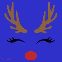 Cute Lady Reindeer Face With Eyelashes And Antlers Gift Novelty Gift T-Shirt thumb 7