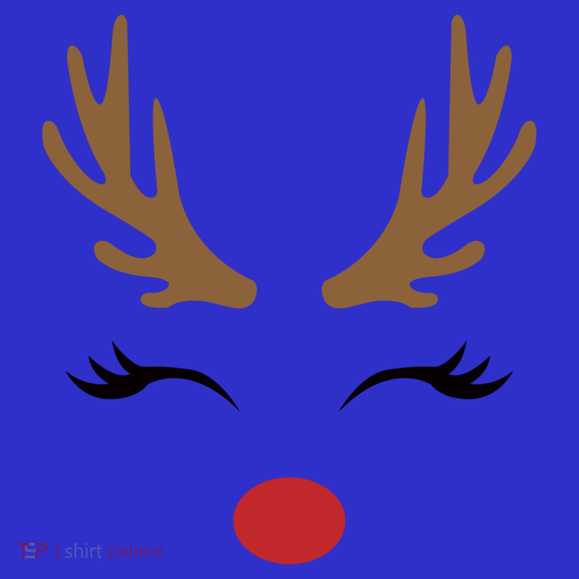 Cute Lady Reindeer Face With Eyelashes And Antlers Gift Novelty Gift Women's Tank Top
