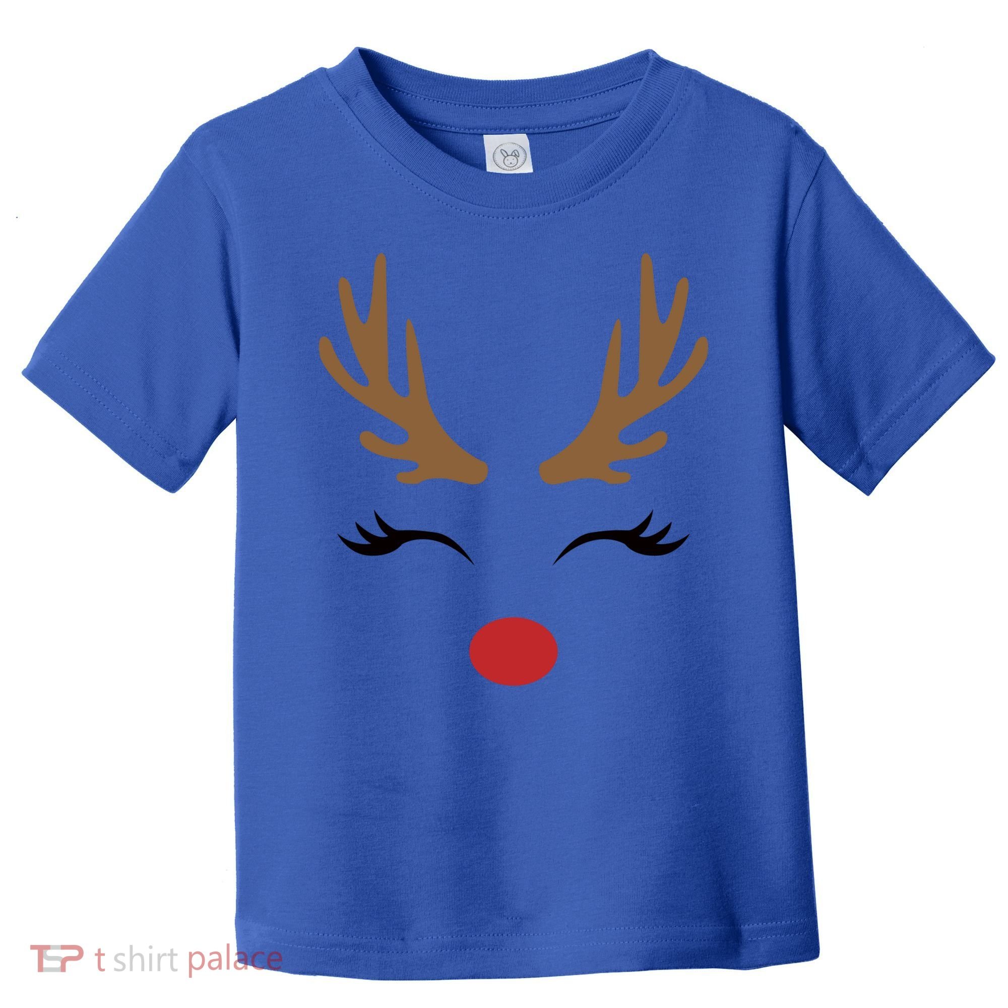 Cute Lady Reindeer Face With Eyelashes And Antlers Gift Novelty Gift Toddler T-Shirt