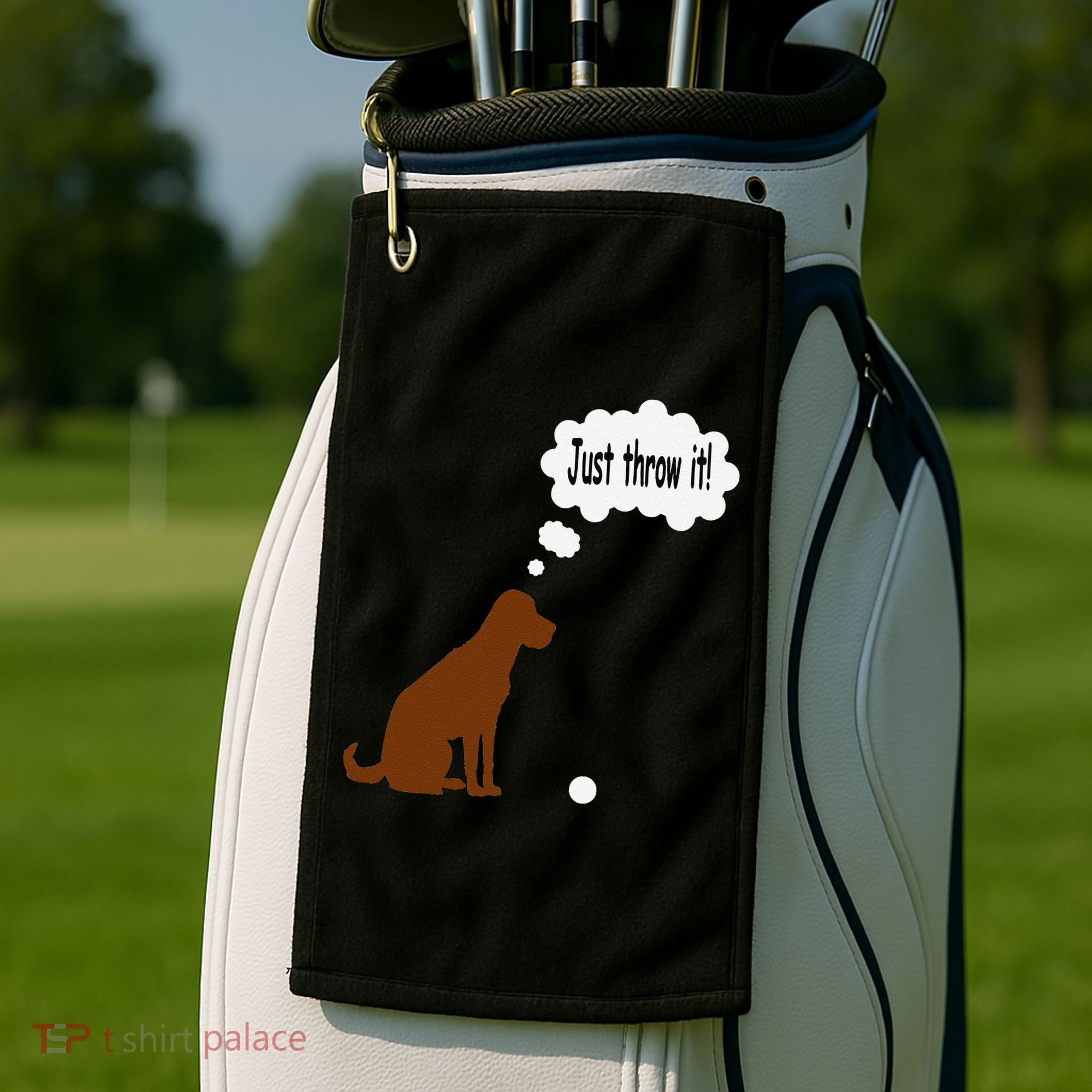 Chocolate Labrador Retriever Funny Lab Dog Golf Towel