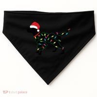 Christmas Labrador Retriever In Santa Hat Xmas Lights Funny Gift USA-Made Doggie Bandana thumb 0