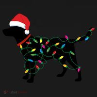 Christmas Labrador Retriever In Santa Hat Xmas Lights Funny Gift Women's Hoodie thumb 2