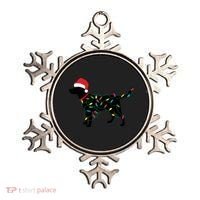 Christmas Labrador Retriever In Santa Hat Xmas Lights Funny Gift Ornament thumb 0