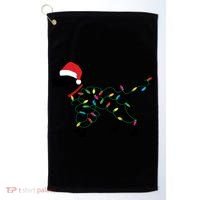Christmas Labrador Retriever In Santa Hat Xmas Lights Funny Gift Golf Towel thumb 0