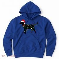 Christmas Labrador Retriever In Santa Hat Xmas Lights Funny Gift Hoodie thumb 0