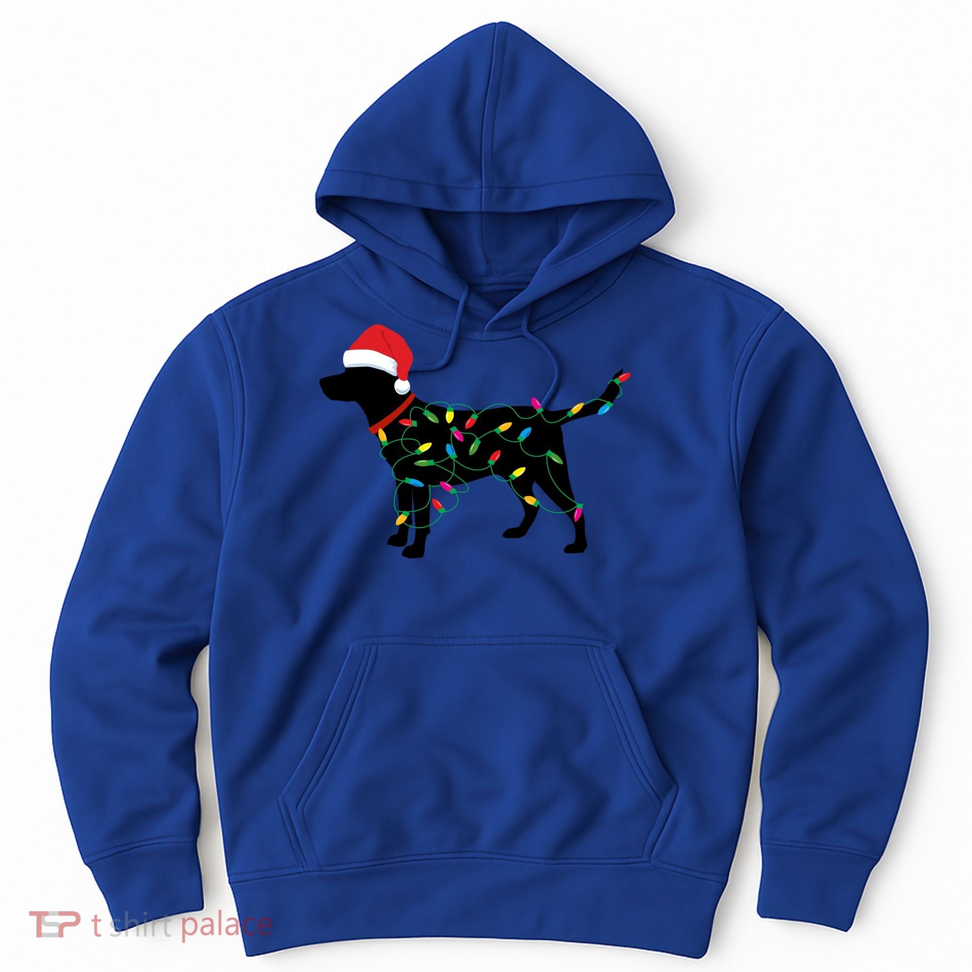 Christmas Labrador Retriever In Santa Hat Xmas Lights Funny Gift Hoodie