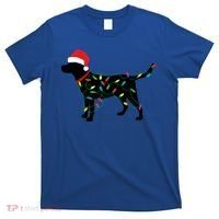Christmas Labrador Retriever In Santa Hat Xmas Lights Funny Gift T-Shirt thumb 0