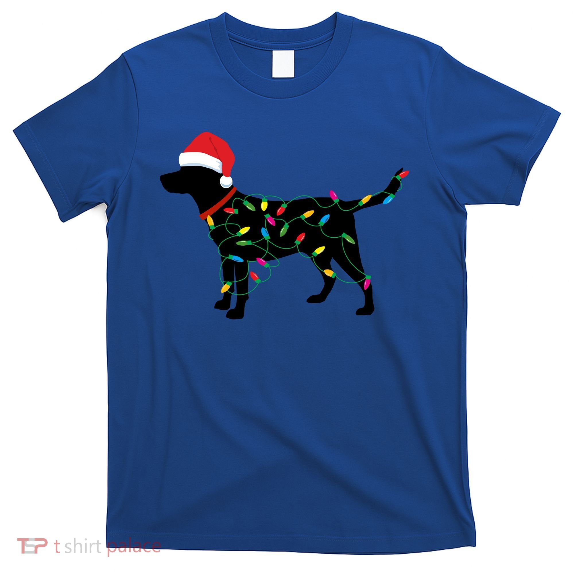 Christmas Labrador Retriever In Santa Hat Xmas Lights Funny Gift T-Shirt