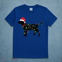 Christmas Labrador Retriever In Santa Hat Xmas Lights Funny Gift T-Shirt thumb 5