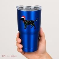 Christmas Labrador Retriever In Santa Hat Xmas Lights Funny Gift Tumbler thumb 2