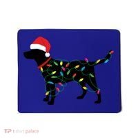 Christmas Labrador Retriever In Santa Hat Xmas Lights Funny Gift Mousepad thumb 0