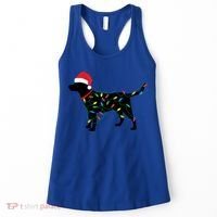 Christmas Labrador Retriever In Santa Hat Xmas Lights Funny Gift Women's Tank Top thumb 0