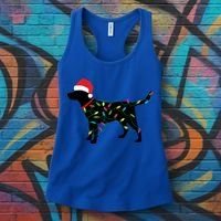 Christmas Labrador Retriever In Santa Hat Xmas Lights Funny Gift Women's Tank Top thumb 3