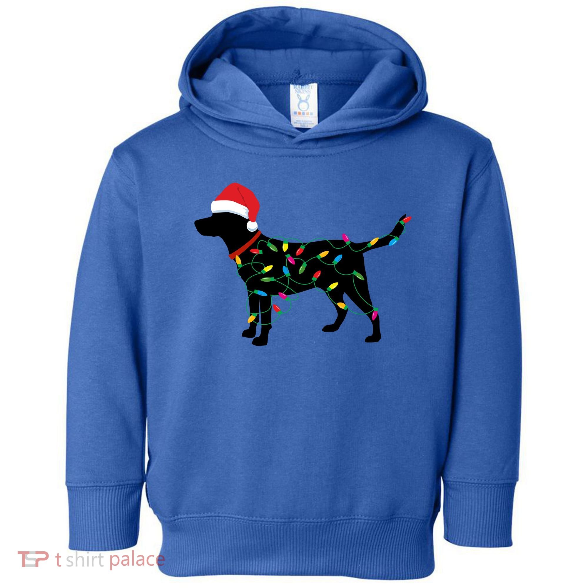 Christmas Labrador Retriever In Santa Hat Xmas Lights Funny Gift Toddler Hoodie