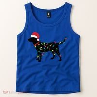 Christmas Labrador Retriever In Santa Hat Xmas Lights Funny Gift Tank Top thumb 2