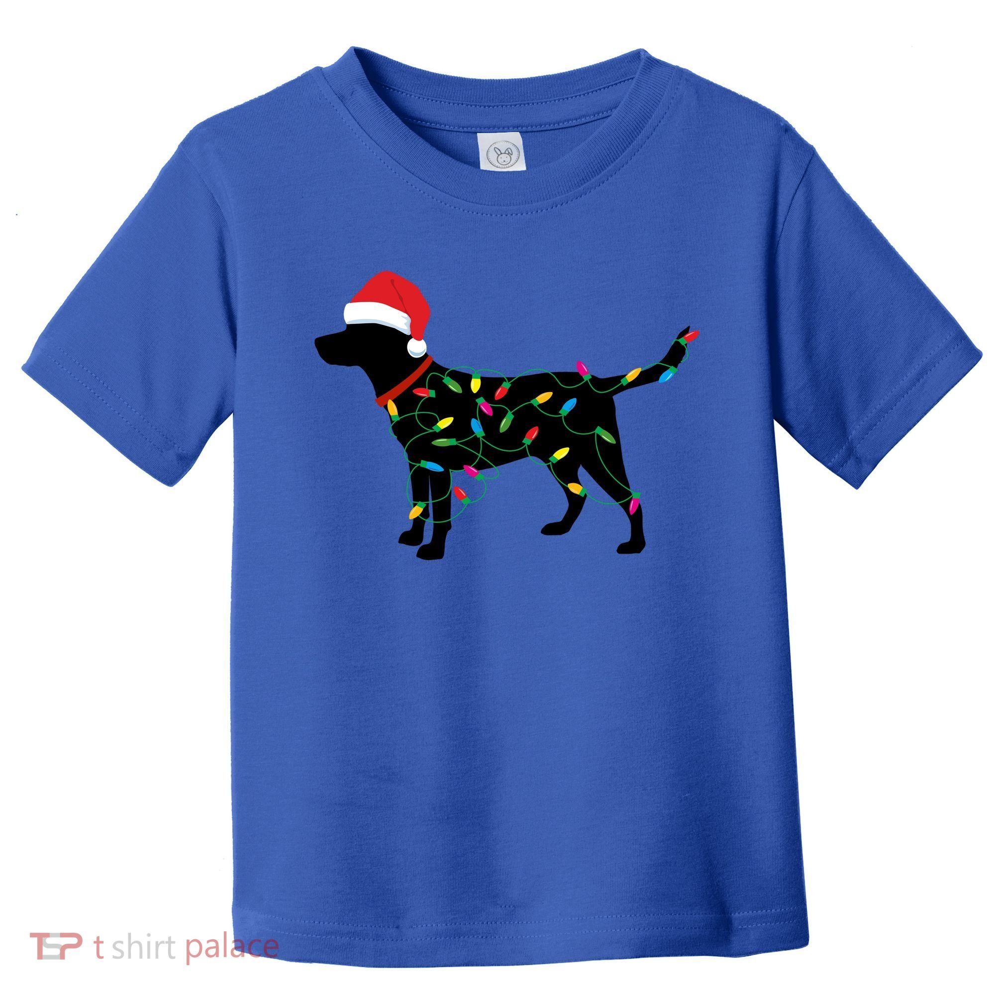 Christmas Labrador Retriever In Santa Hat Xmas Lights Funny Gift Toddler T-Shirt