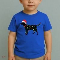 Christmas Labrador Retriever In Santa Hat Xmas Lights Funny Gift Toddler T-Shirt thumb 2