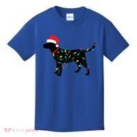 Christmas Labrador Retriever In Santa Hat Xmas Lights Funny Gift Kids T-Shirt thumb 0